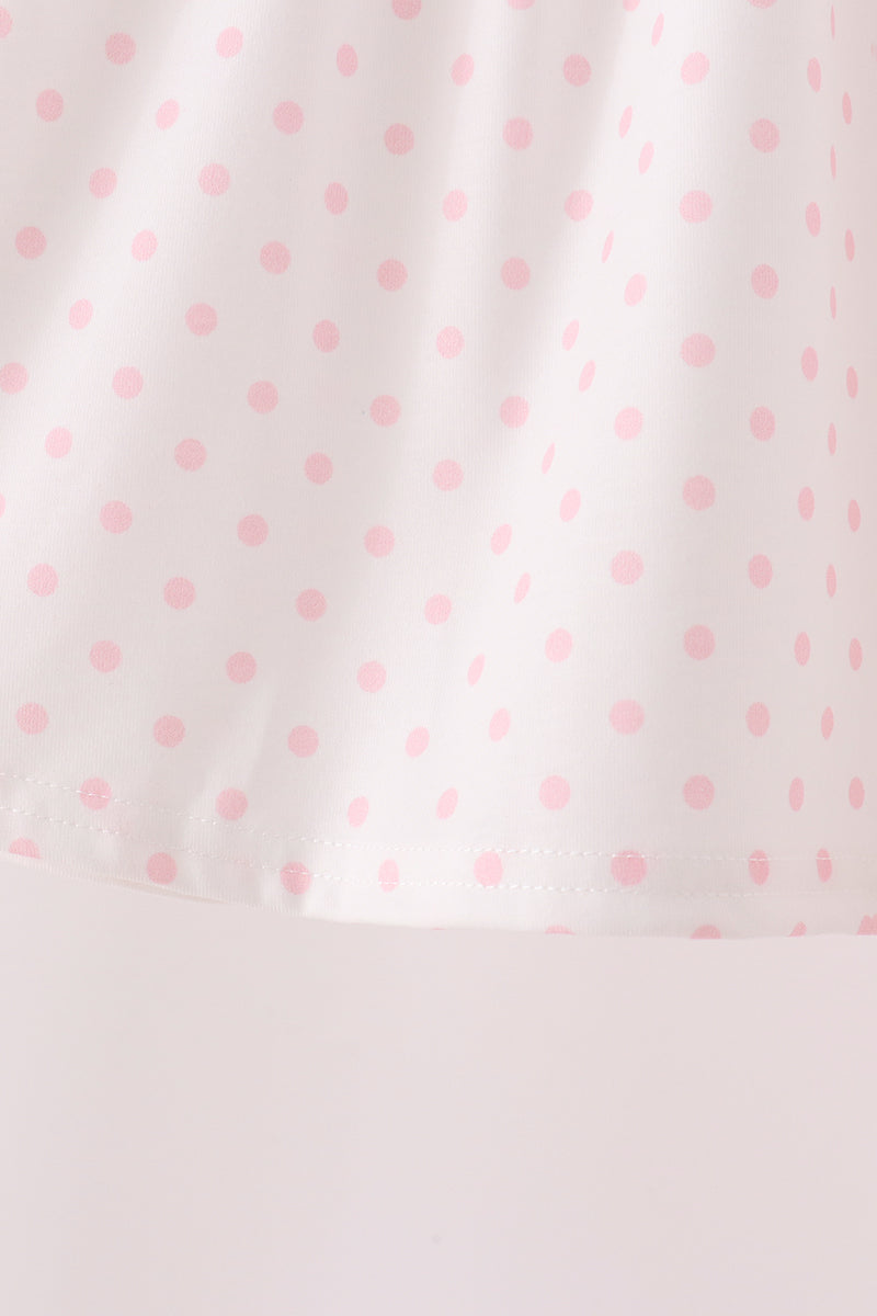 Pink French Knot Dot Pants Set