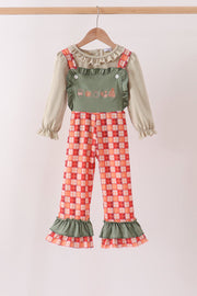 Green Pumpkin Embroidery 2cp Jumpsuit Set