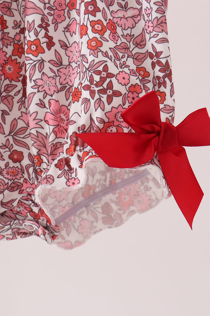 Maroon Thankful Floral Leaves Embroidey Bubble