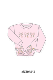 Pink Floral Bow Applique Top