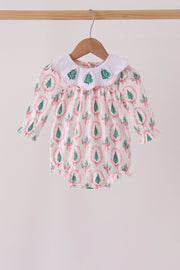 Pink Christmas Tree Embroidery Bubble