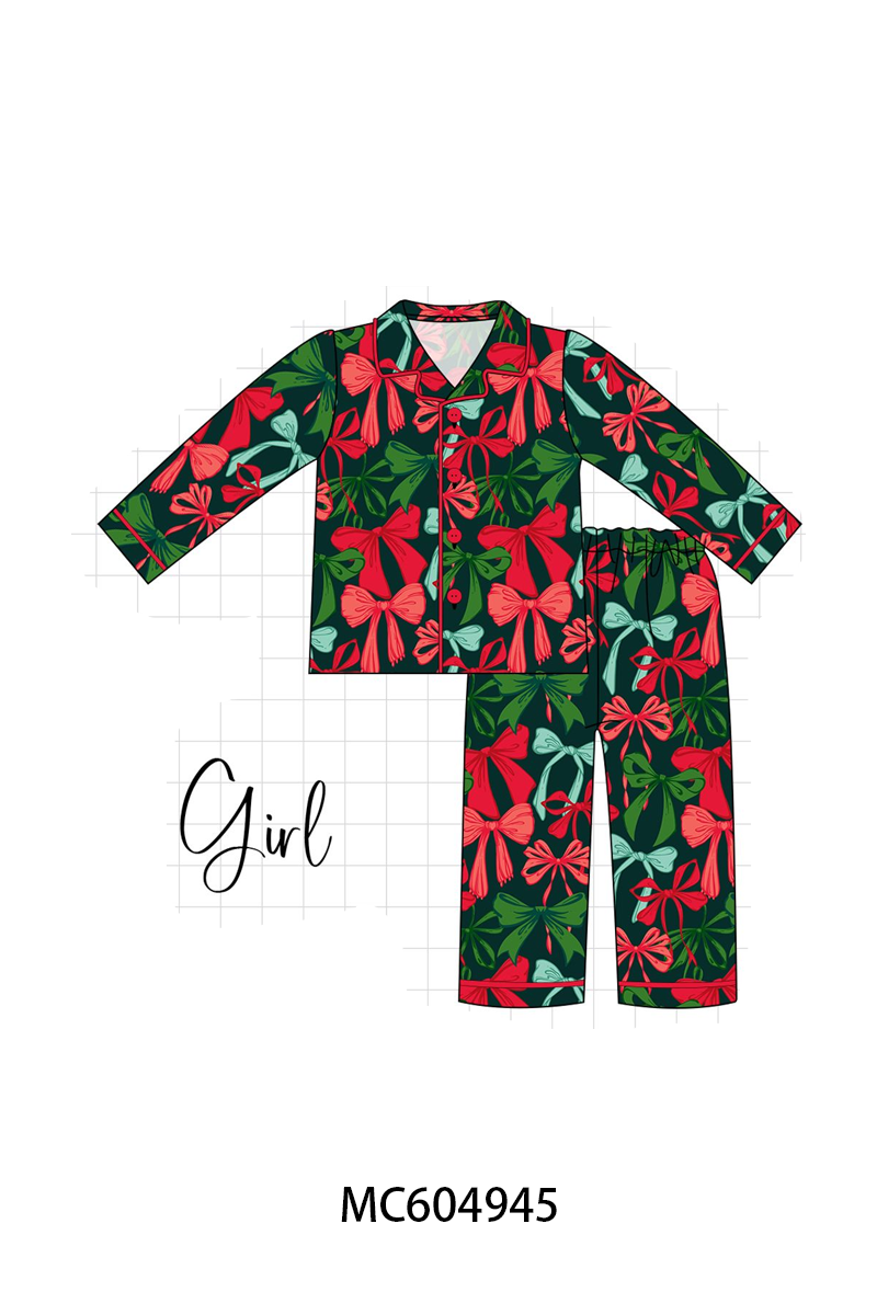 Forest Bow Zip Bamboo Mom&me Pajama Set