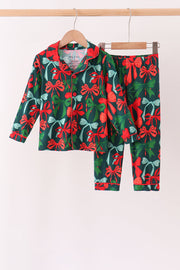 Forest Bow Zip Bamboo Mom&me Pajama Set