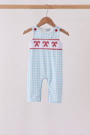 Blue Candy Cane Embroidery Gingham Jonjon