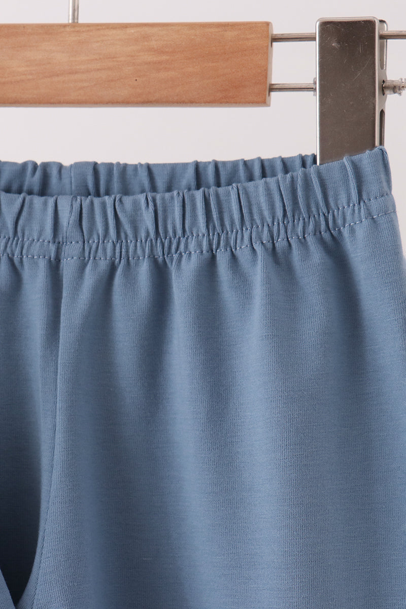Navy&yellow Farm Embroidery Pants Set
