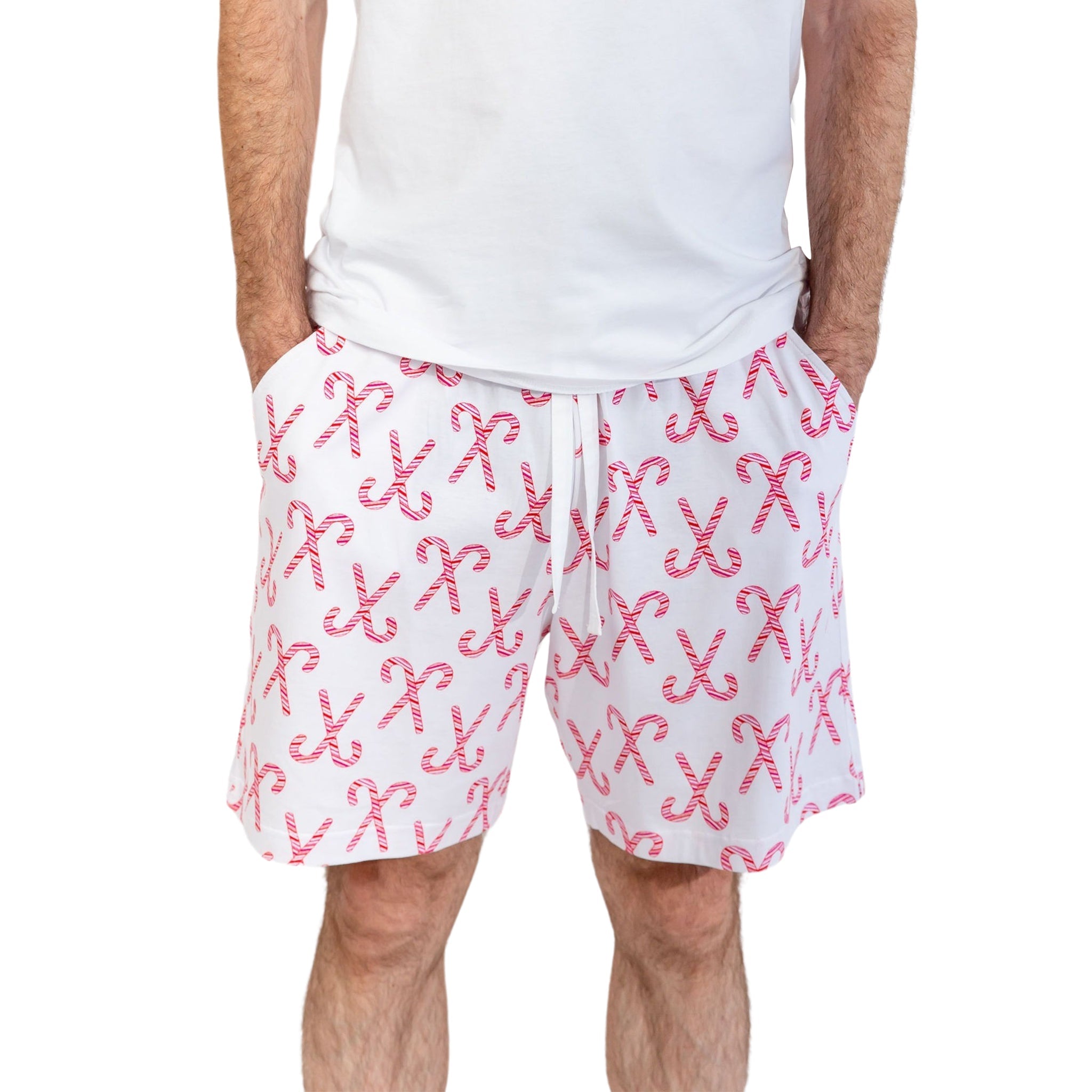 Men's Candy Cane Sleep Shorts