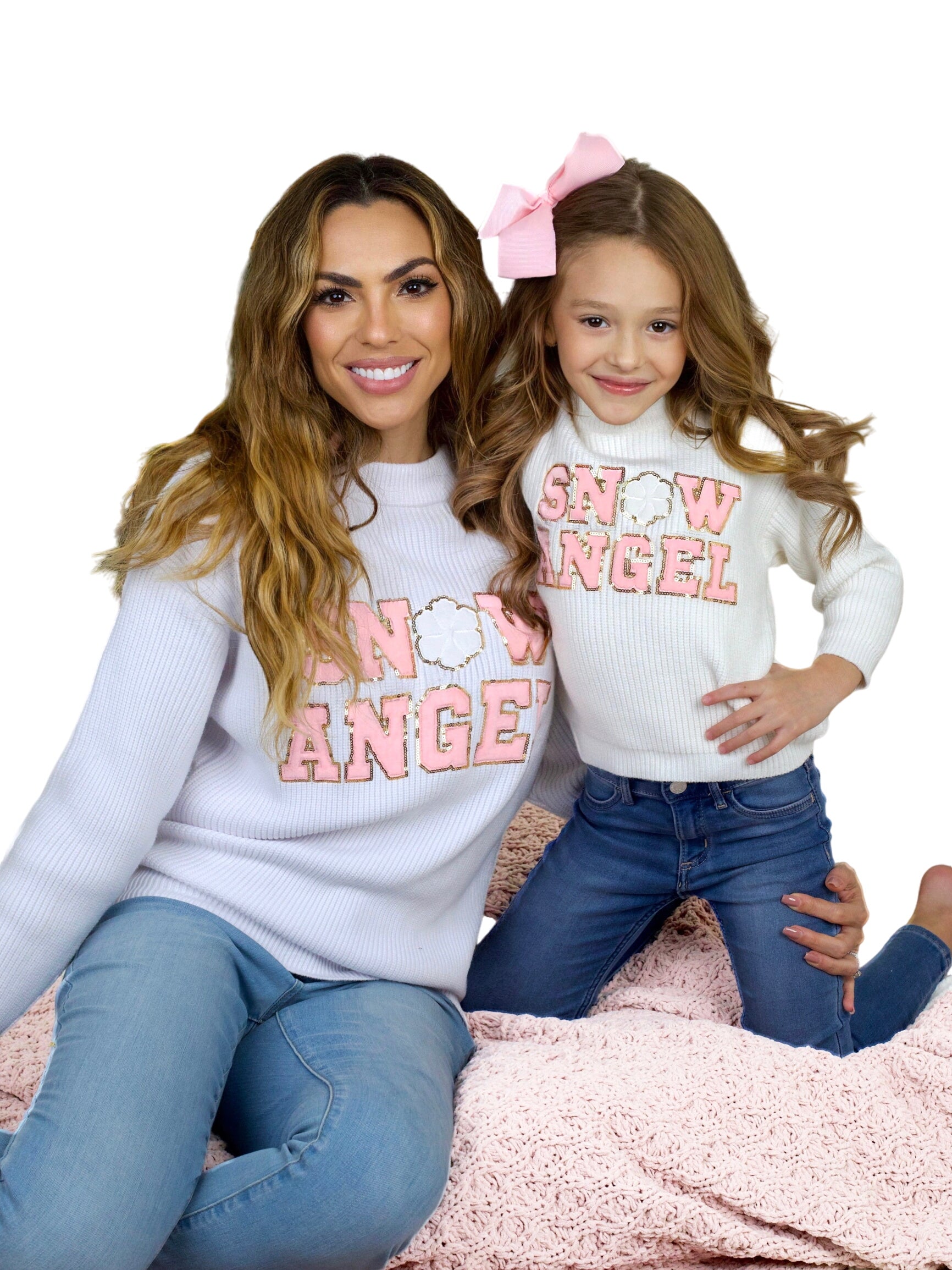 Mommy And Me Cozy Snow Angel Christmas Sweater