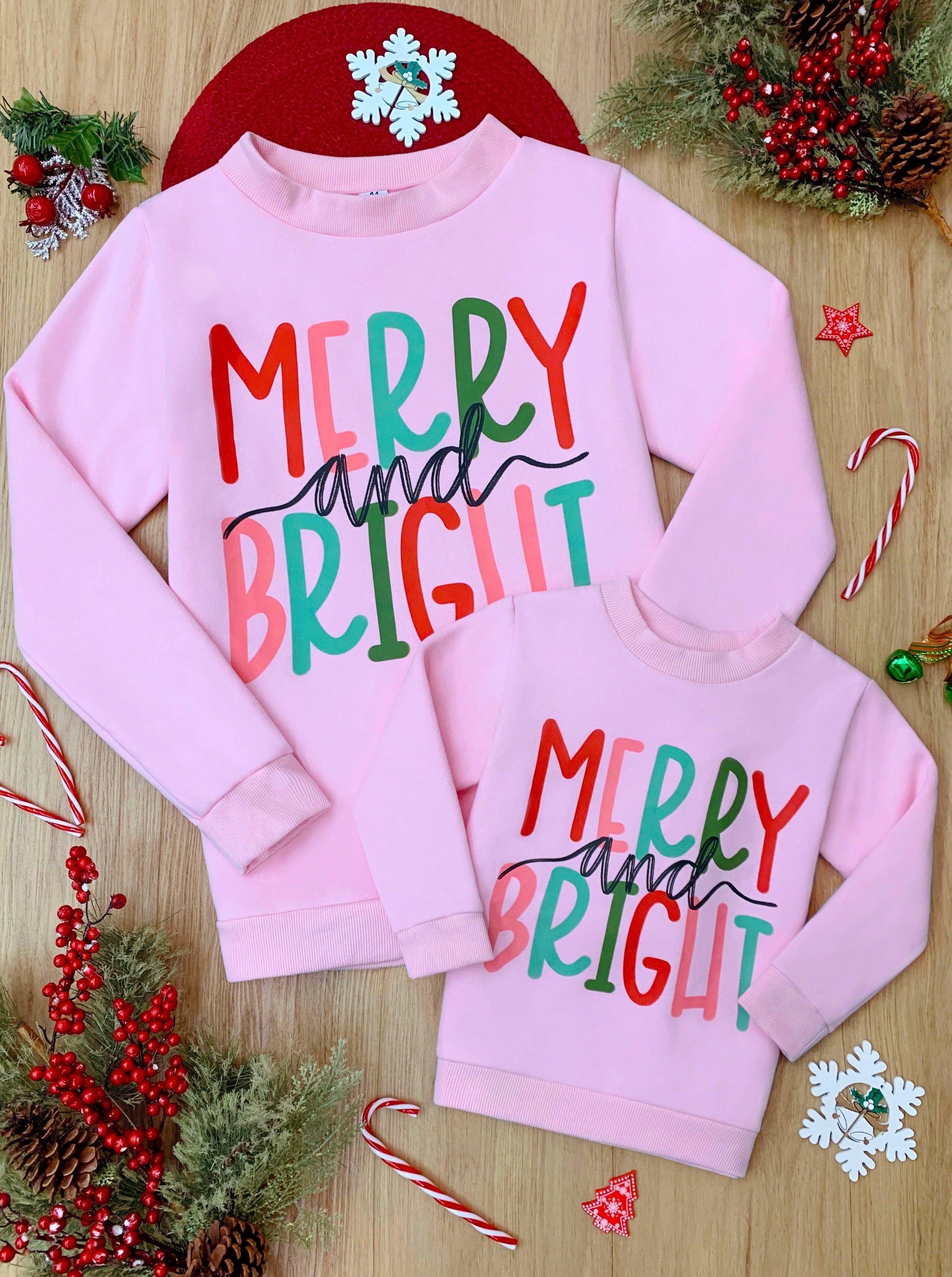 Mommy And Me Merry And Bright Pullover Sweater