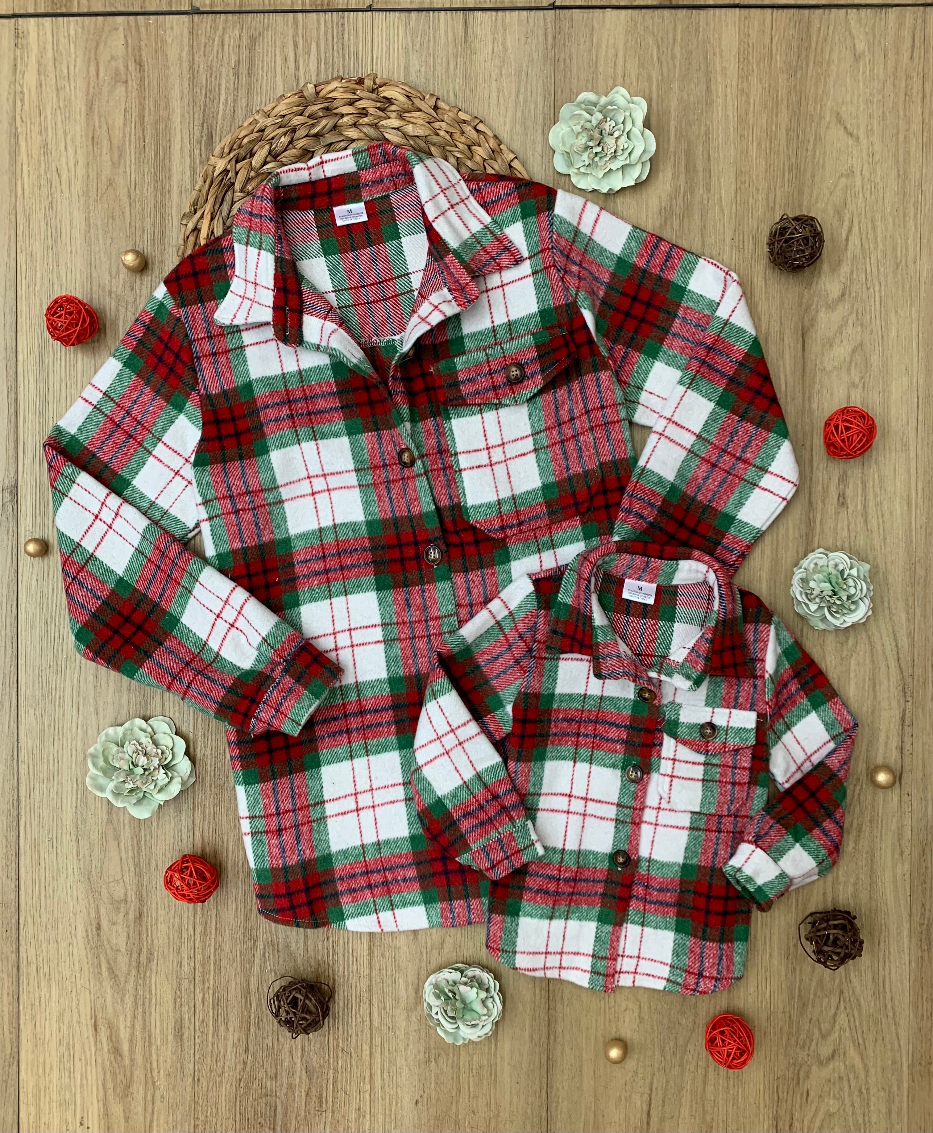 Mommy And Me Festive Plaid Flannel Shacket