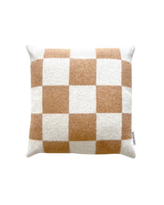 Maison Deux Cushion Checkerboard Terra Brown / White 1.65 X 1.65 Ft
