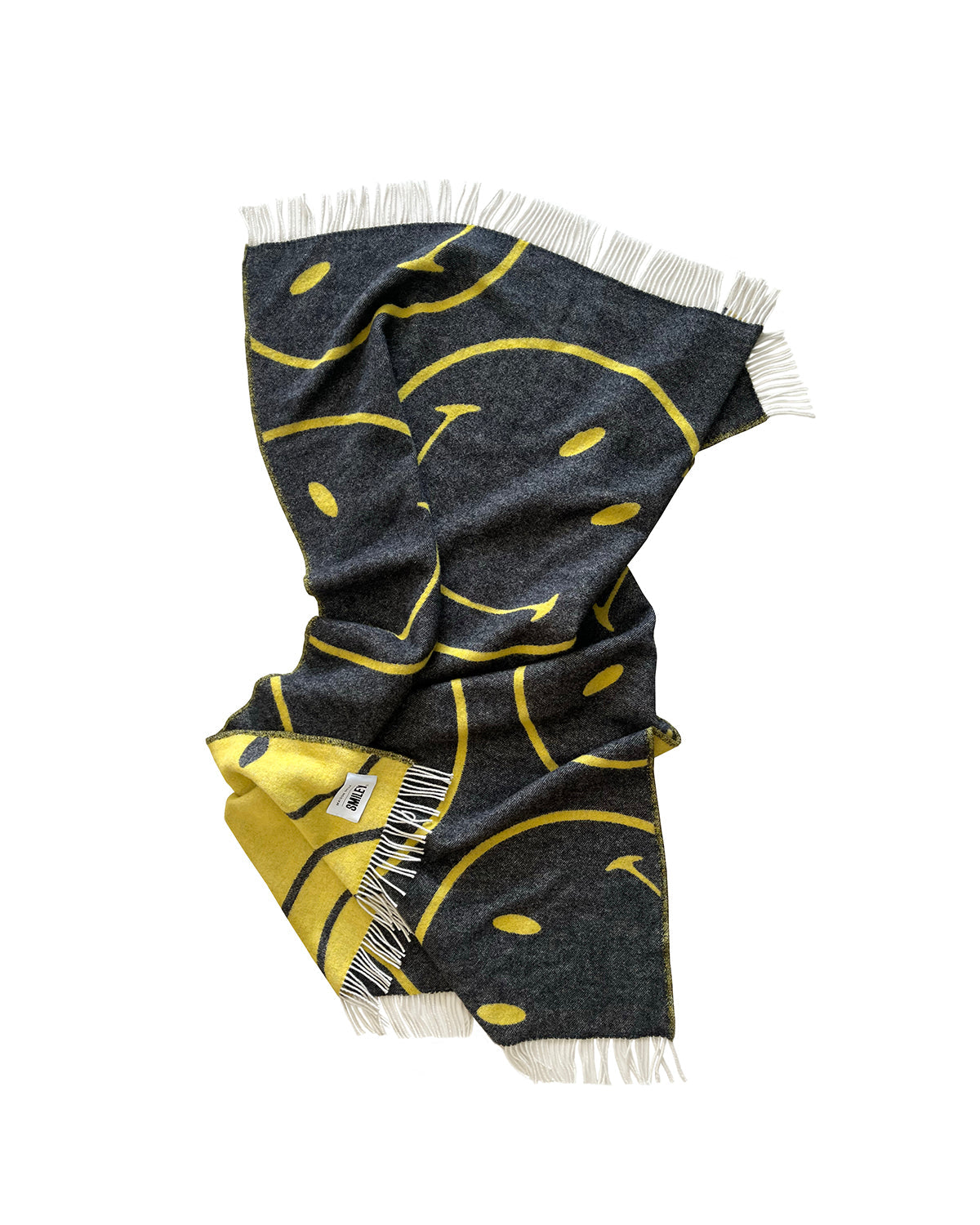 Blanket Smiley Yellow / Black Print 4.25 X 6.5 Ft