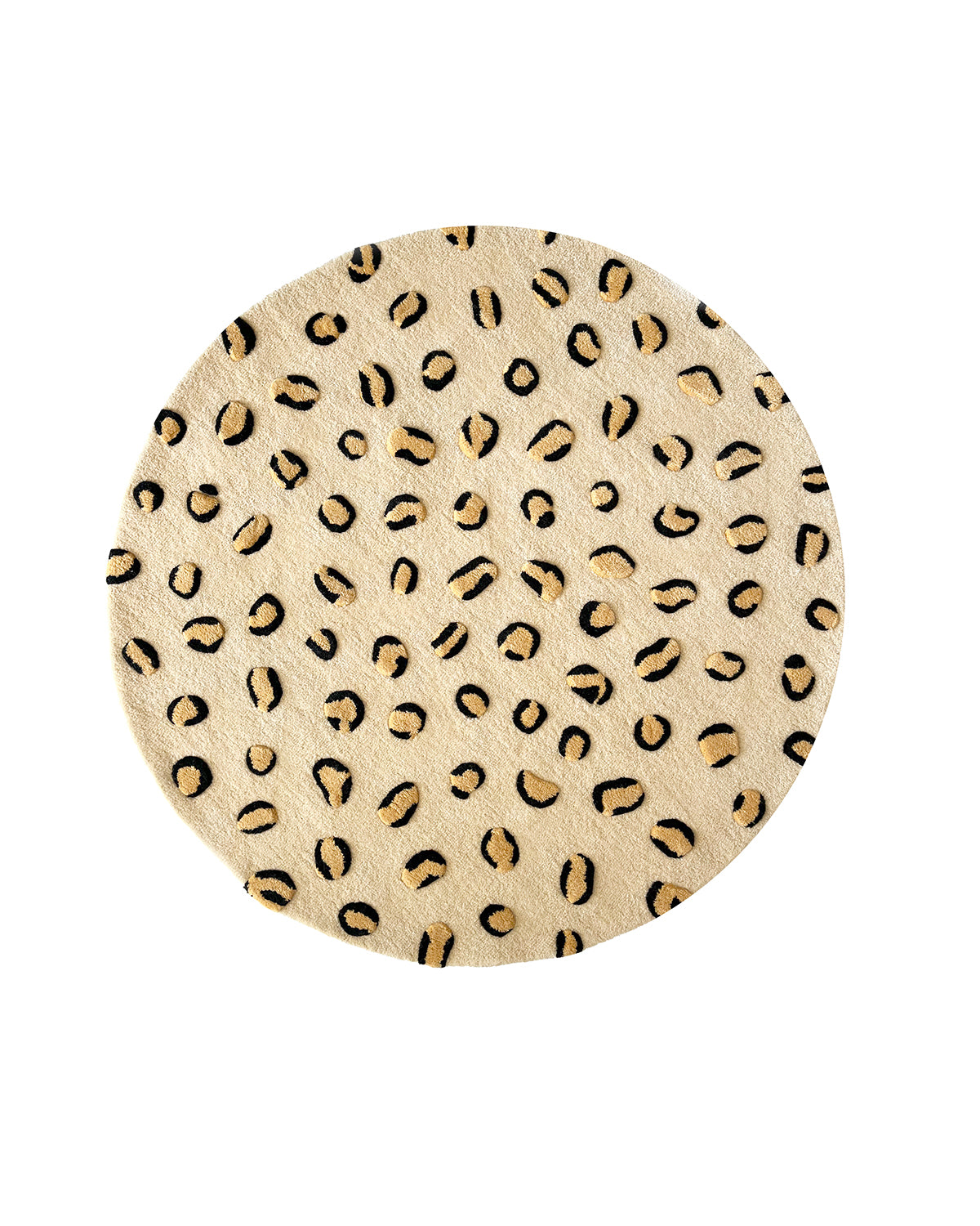 Rug Leopard Beige / Brown And Black Print Round Diam. 3.9 Ft