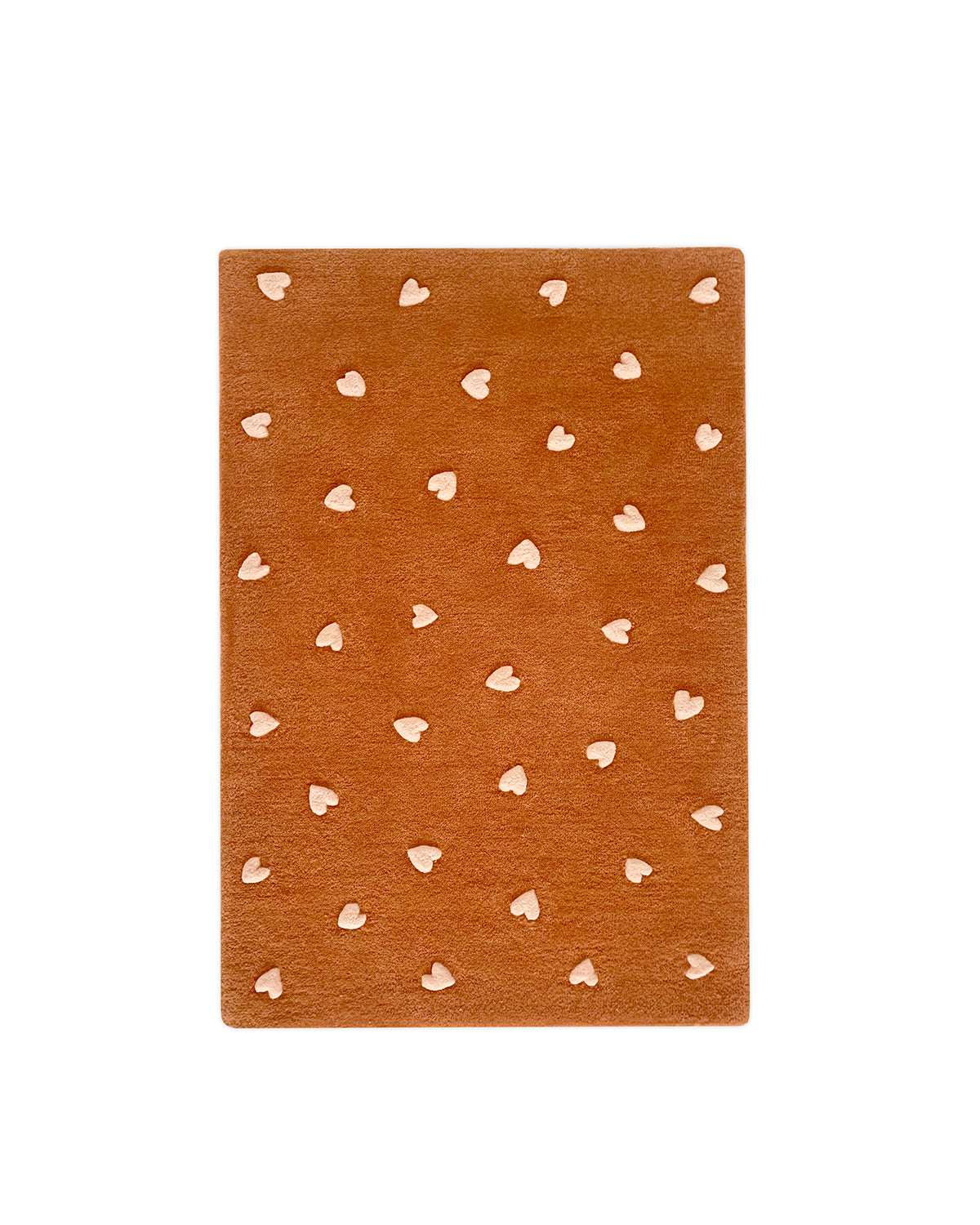 Rug Hearts Brown / Pink Print 2.6 X 3.9 Ft