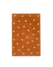 Rug Hearts Brown / Pink Print 2.6 X 3.9 Ft