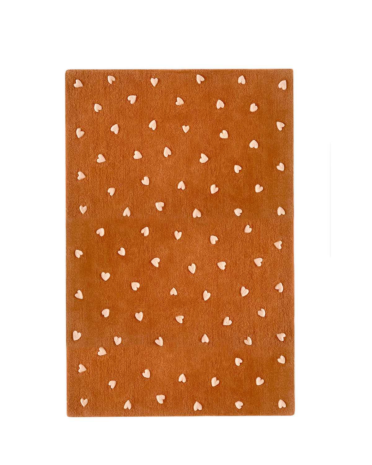 Rug Hearts Brown / Pink Print 3.9 X 5.9 Ft