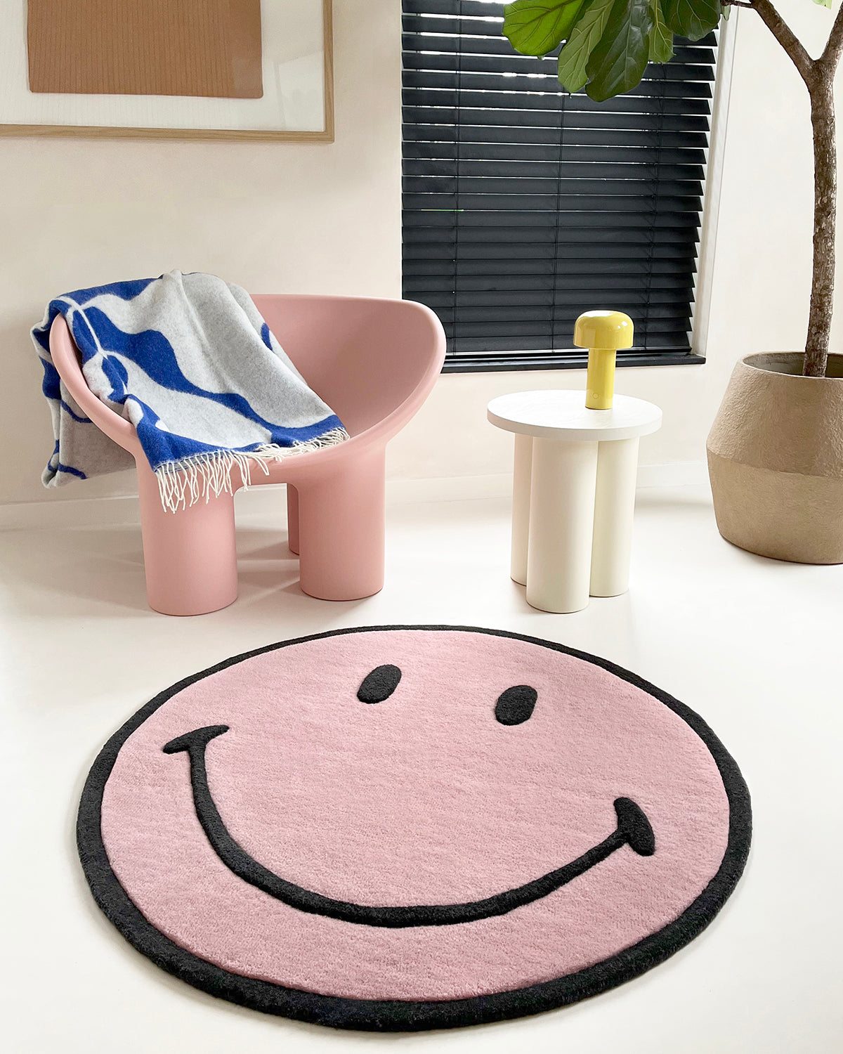 Rugsmiley® Pink 3.2 Ft Diameter