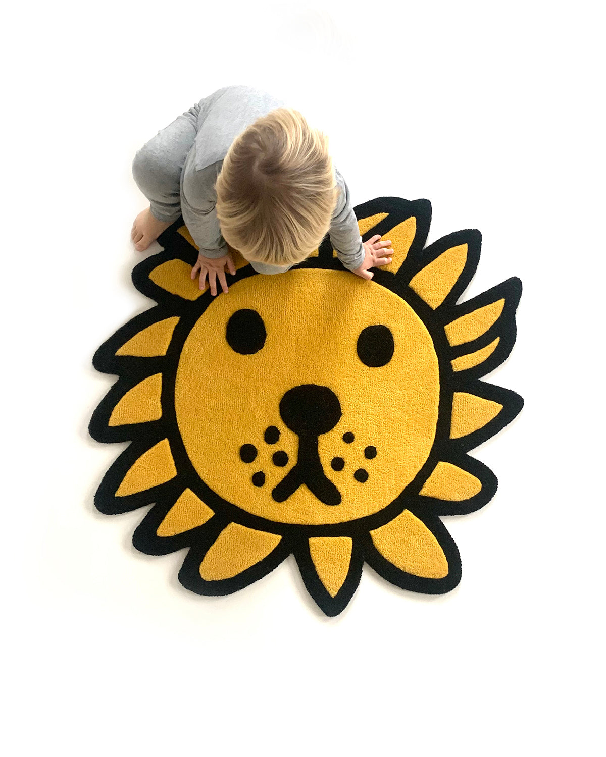 Rug Leeuw Lion Orange / Black Print 3 X 3 Ft