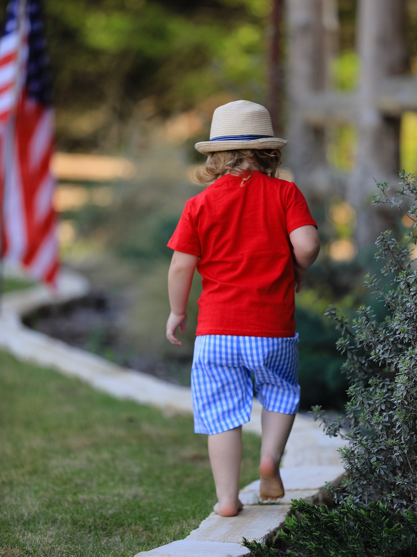4th Of July Flag Embroidery Smocking Boys Set