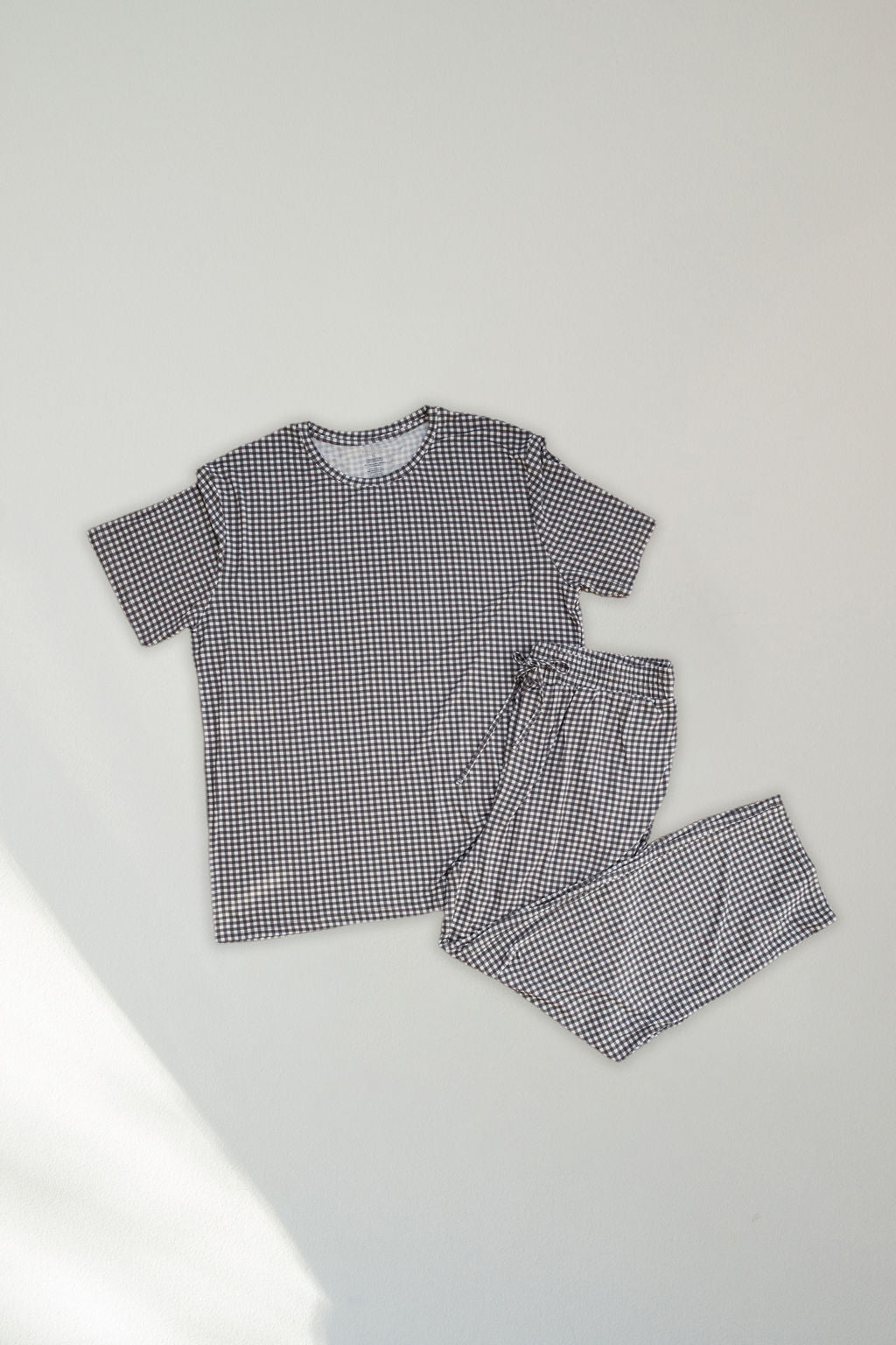 Men's Short Sleeve Pajamas | Green Gingham