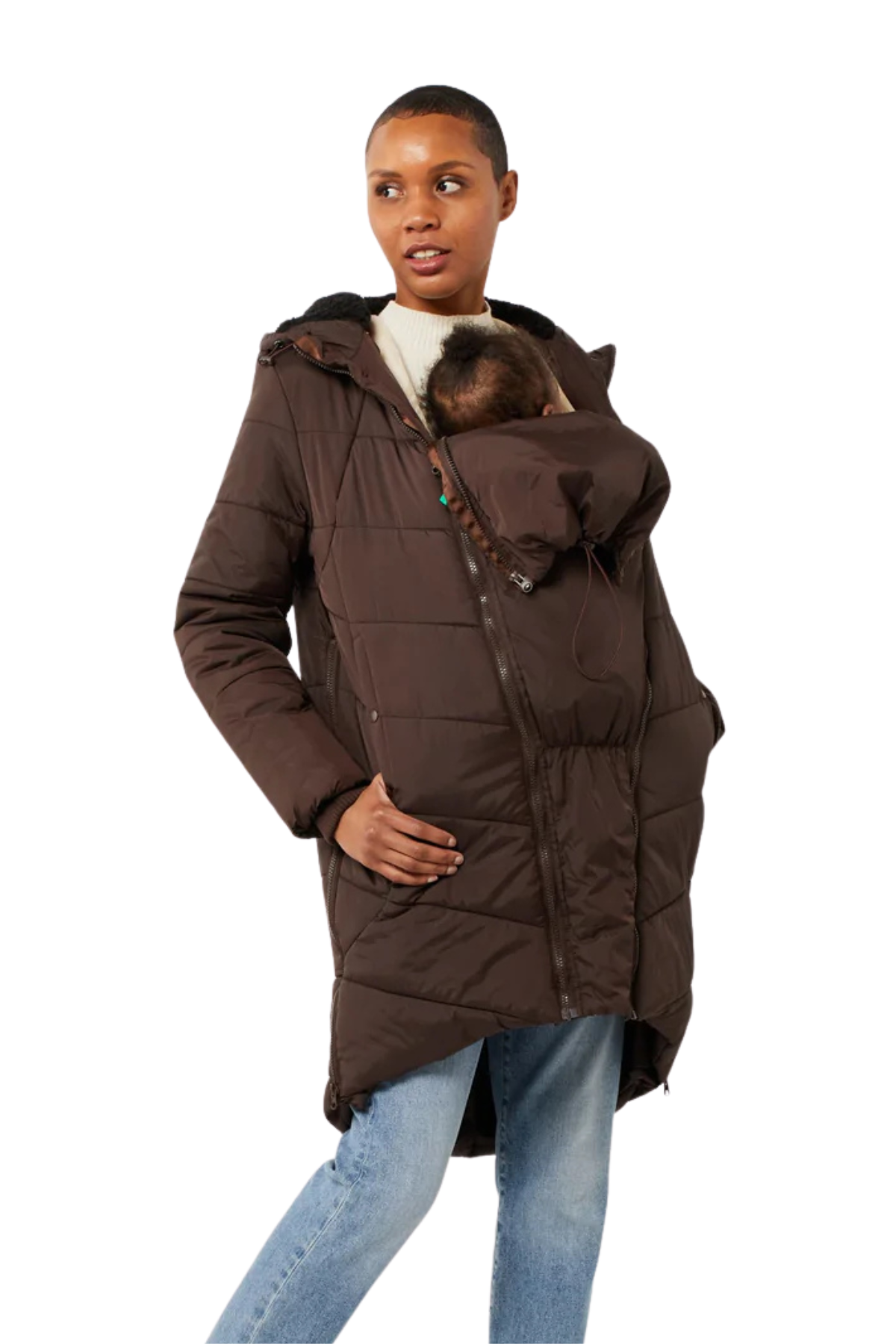 Harper 3 In 1 Maternity Coat Cocoon Mid Thigh