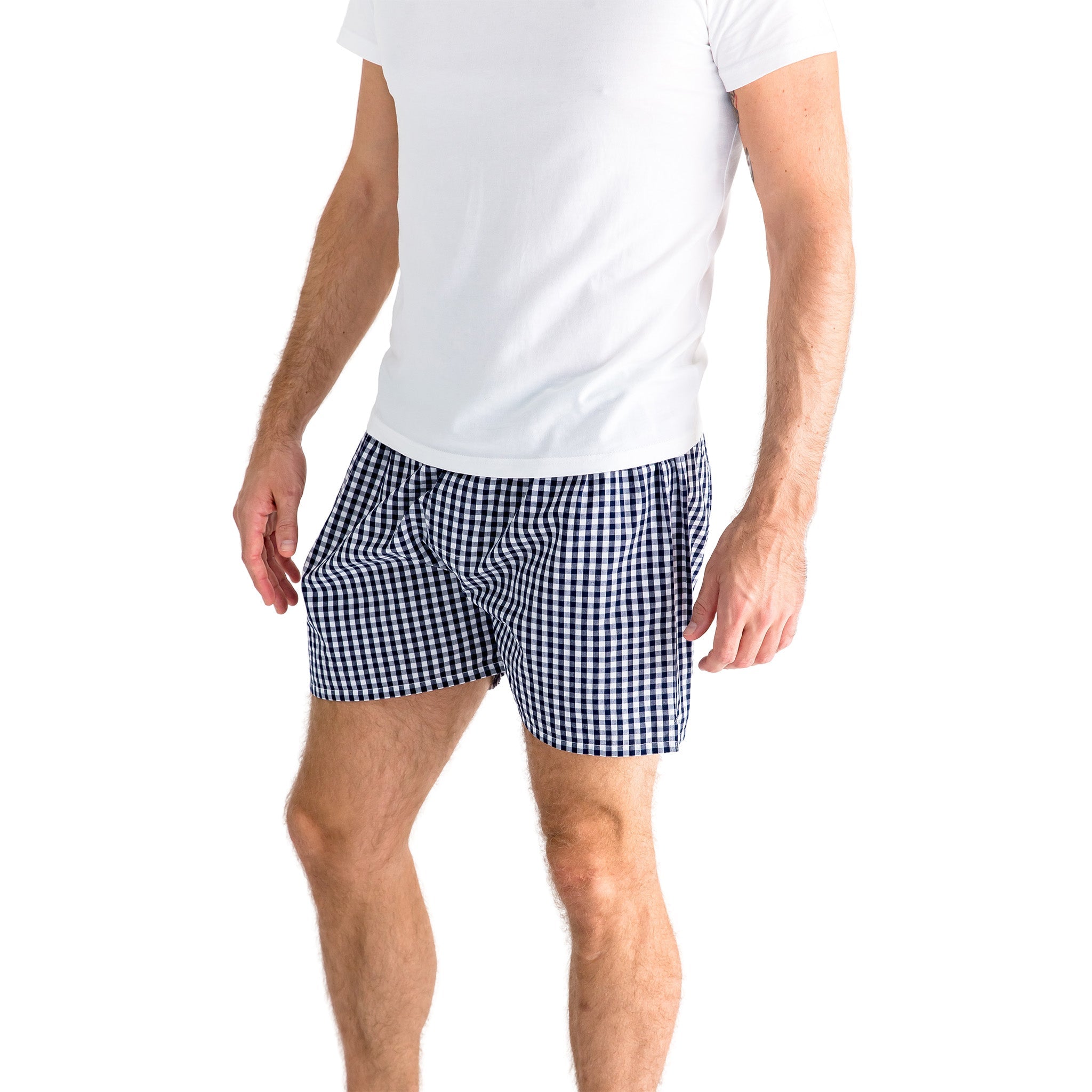 Men's Hepburn Gingham Navy Boxer Shorts