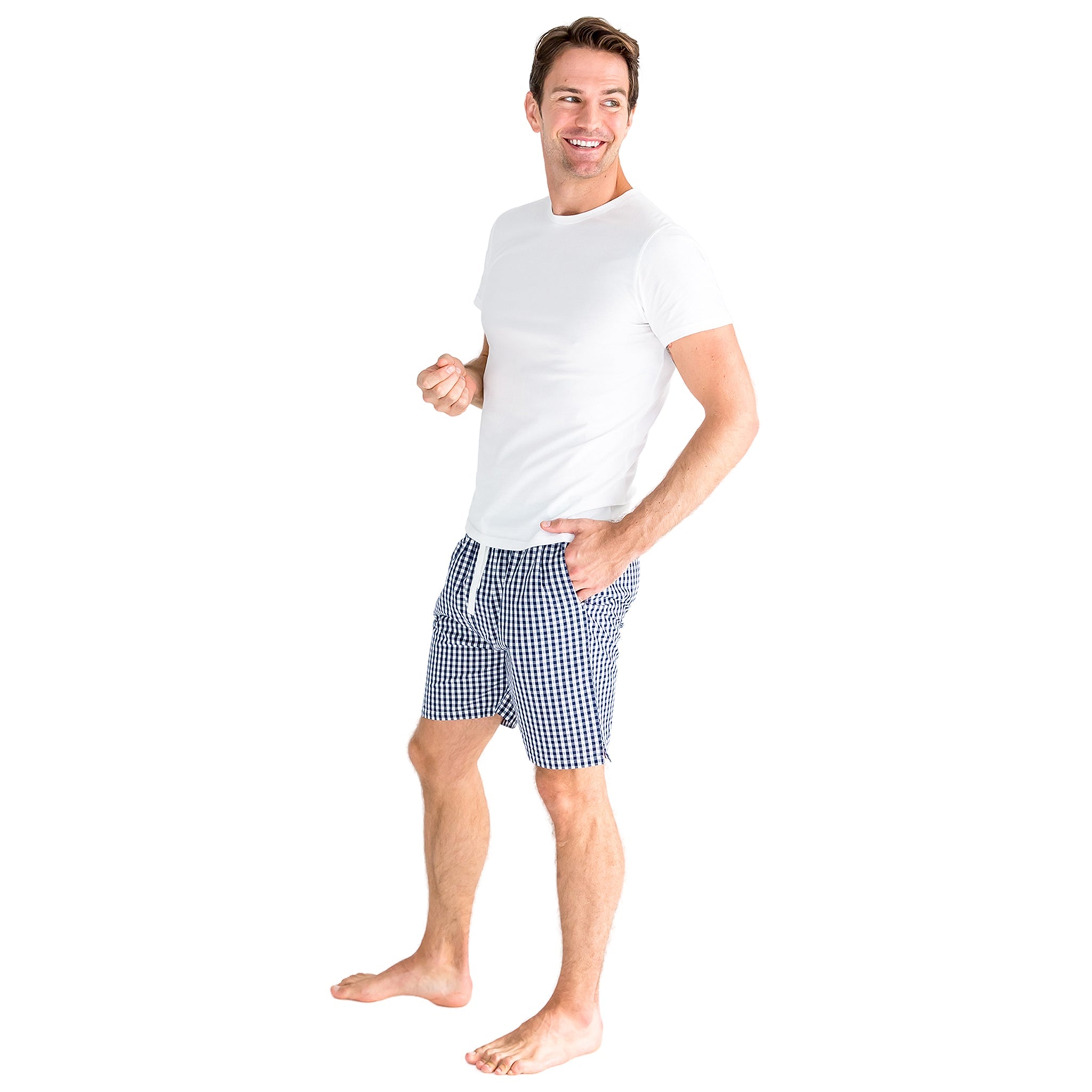 Men's Hepburn Gingham Navy Sleep Shorts