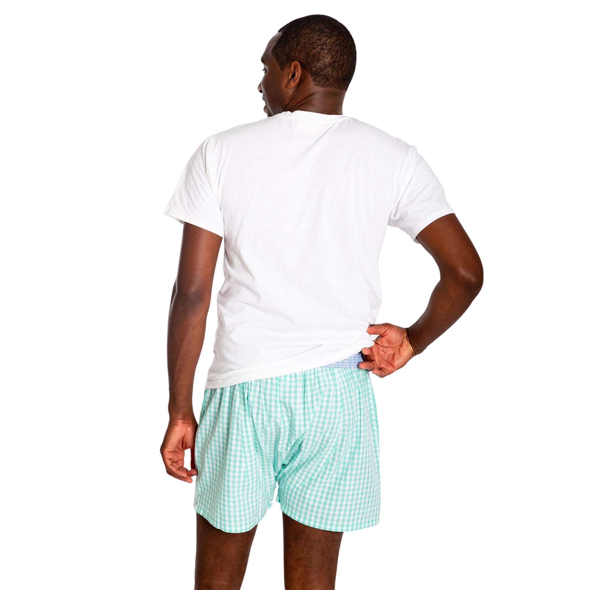 Men's Hepburn Gingham Mint Boxer Shorts