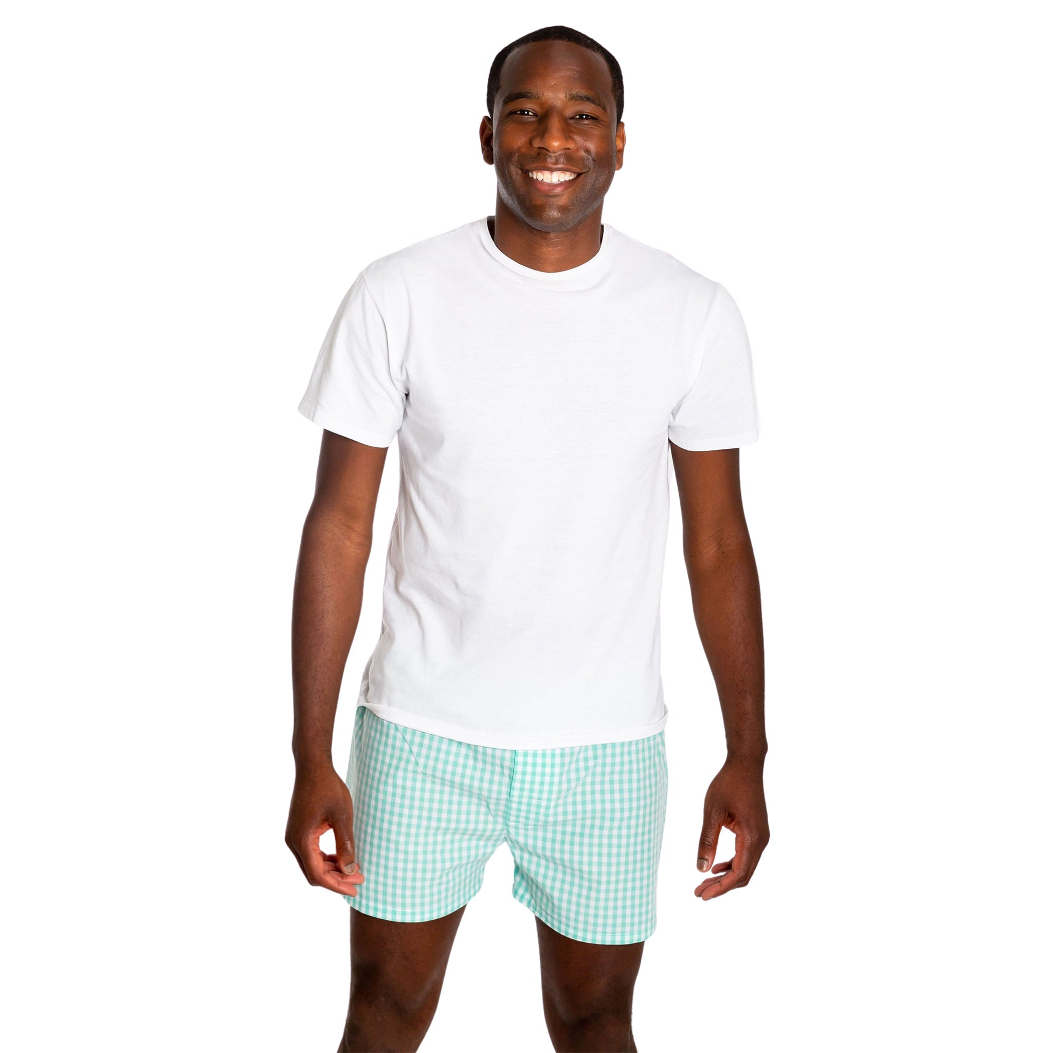 Men's Hepburn Gingham Mint Boxer Shorts