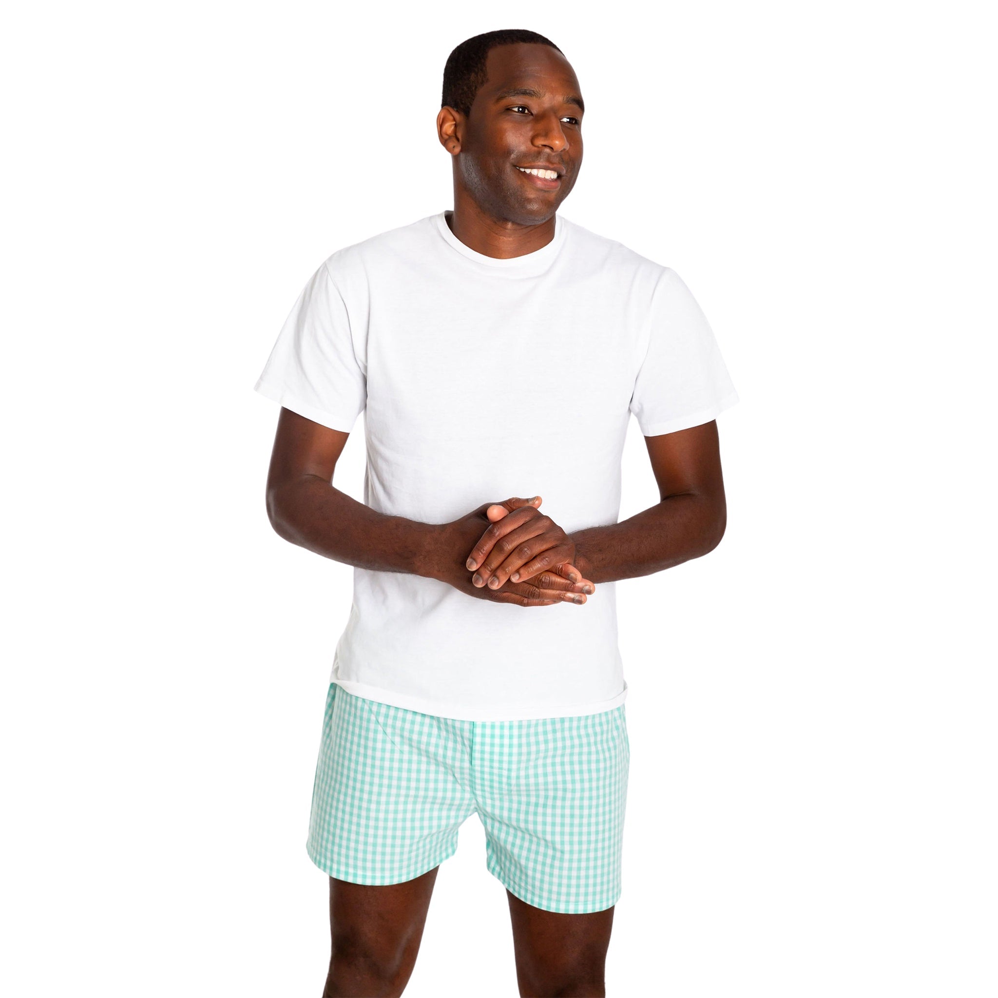 Men's Hepburn Gingham Mint Boxer Shorts