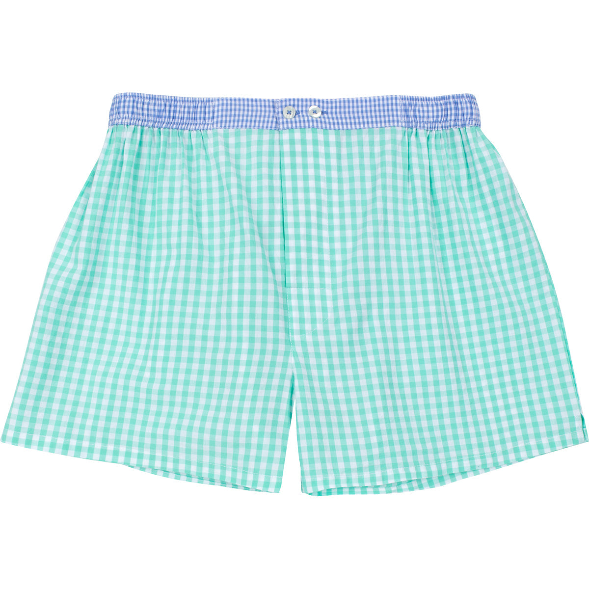 Men's Hepburn Gingham Mint Boxer Shorts