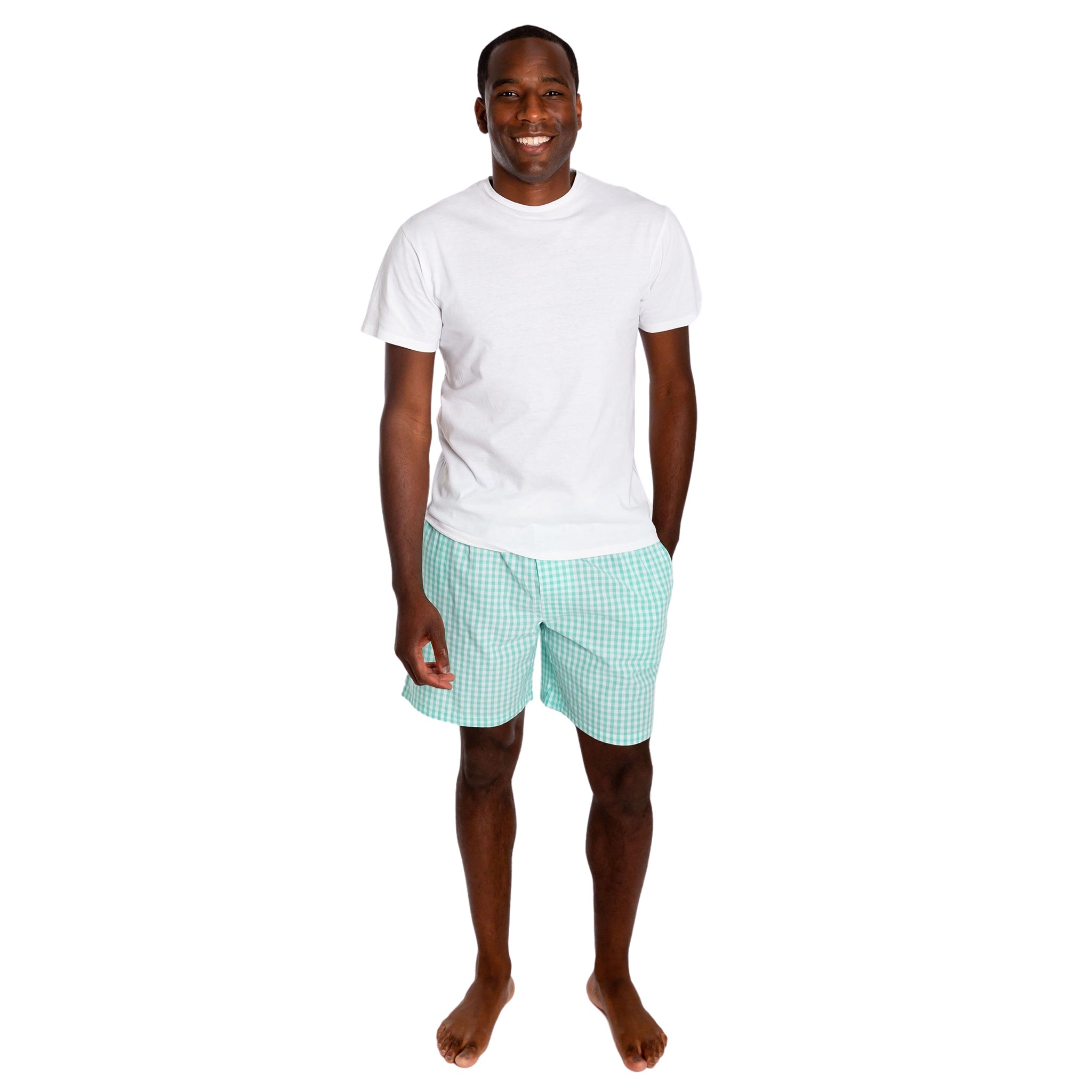 Men's Hepburn Gingham Mint Sleep Shorts