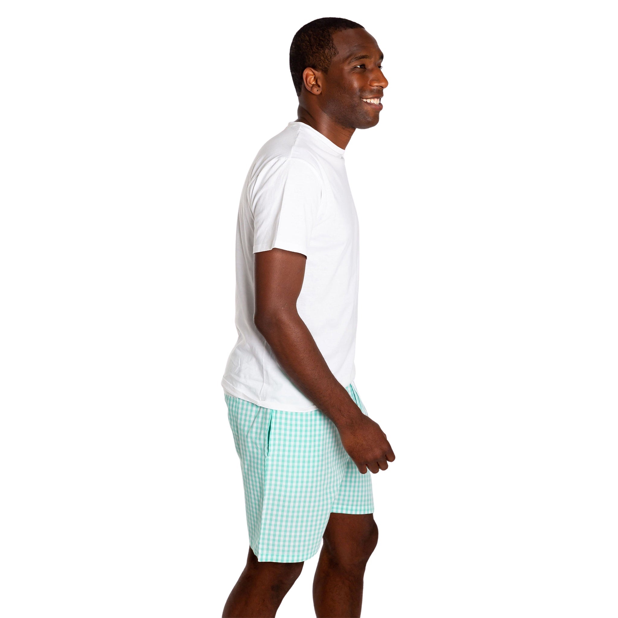 Men's Hepburn Gingham Mint Sleep Shorts