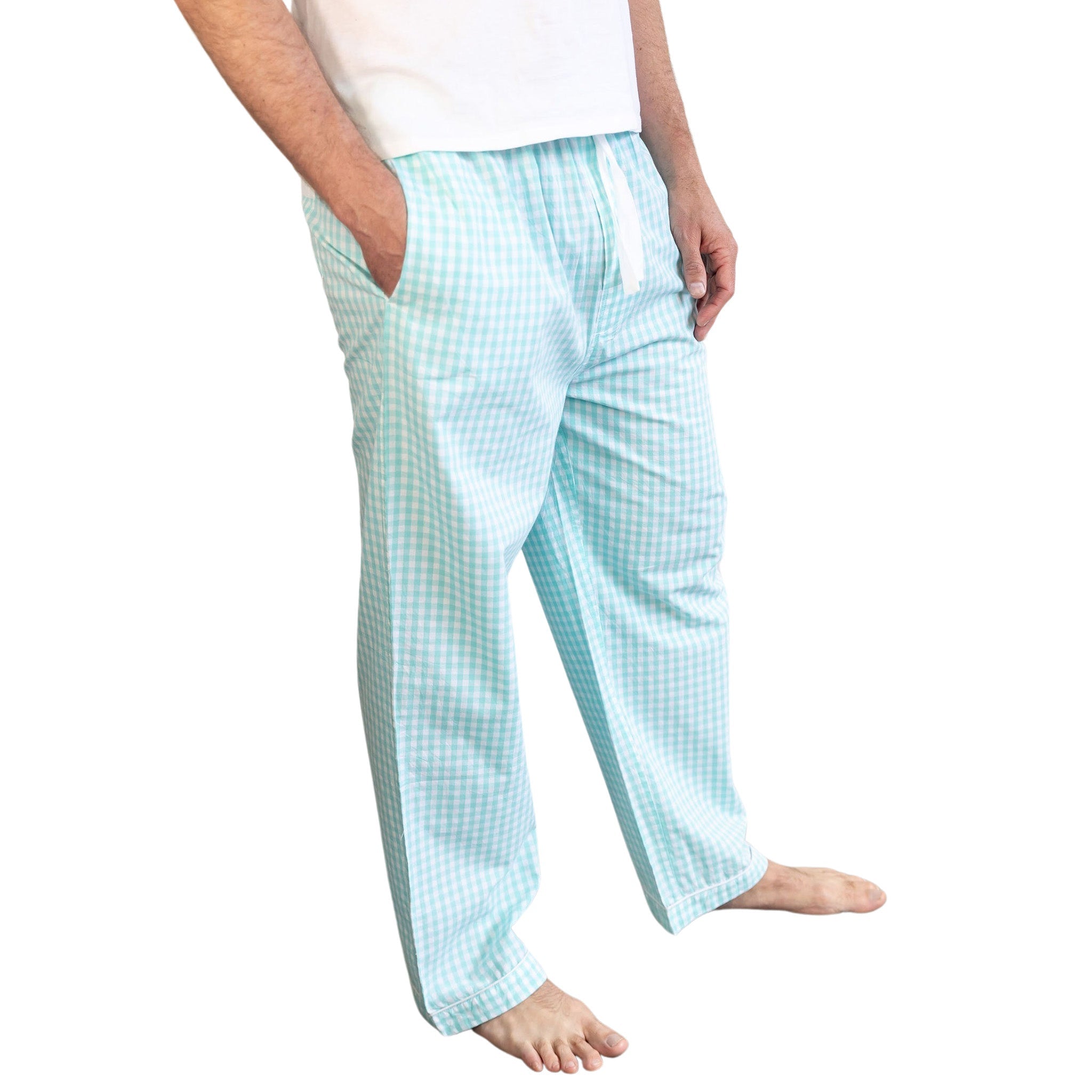 Men's Hepburn Gingham Mint Pj Pants