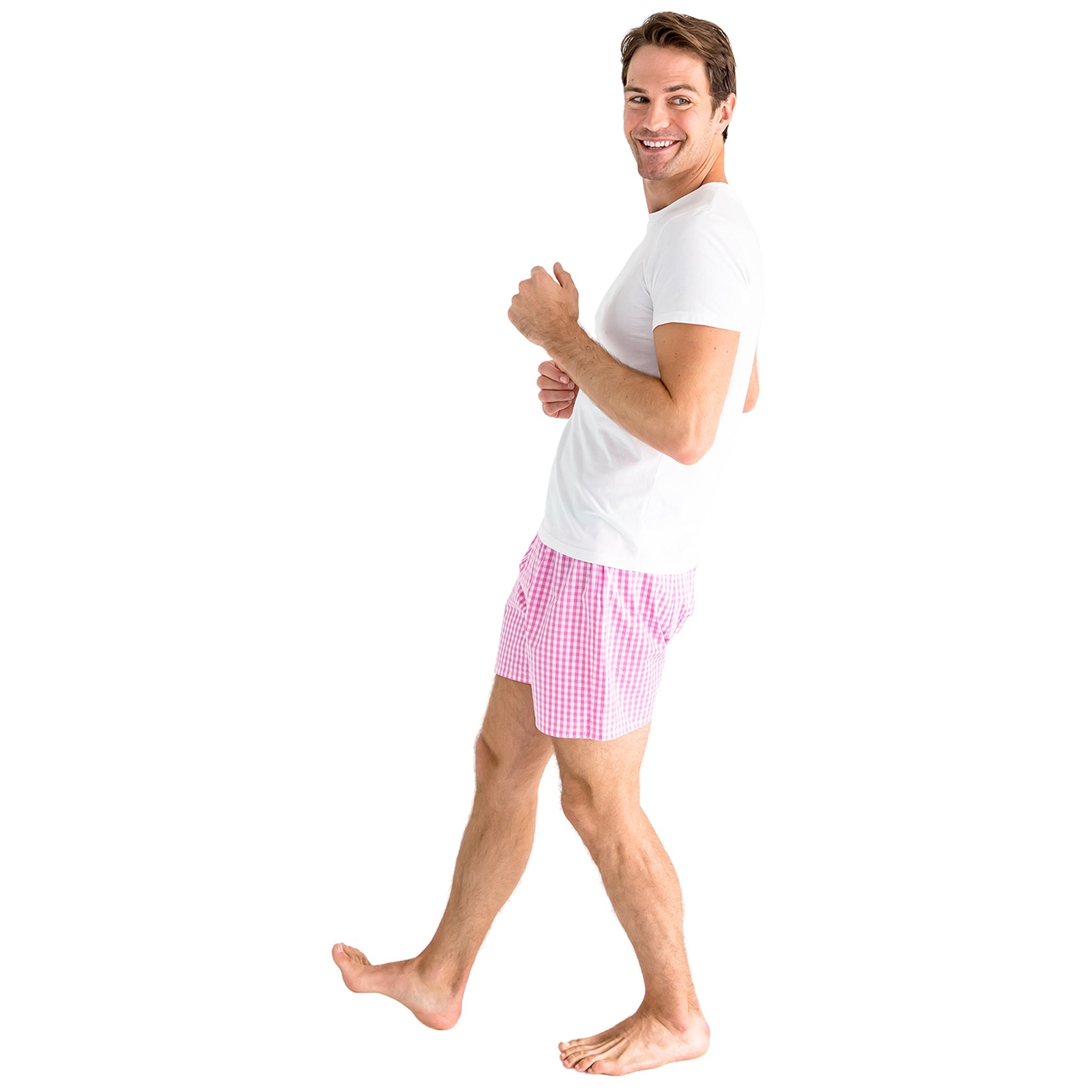 Men's Hepburn Gingham Pink Boxer Shorts