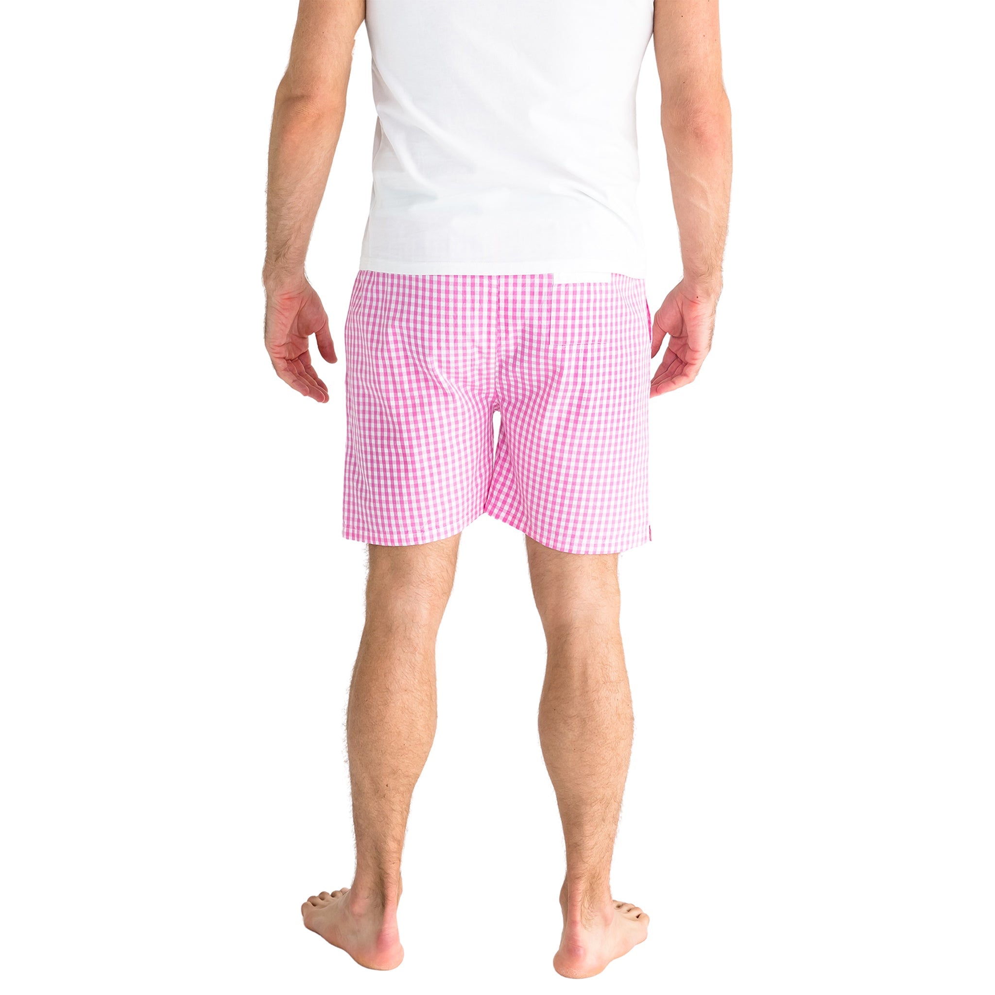 Men's Hepburn Gingham Pink Sleep Shorts