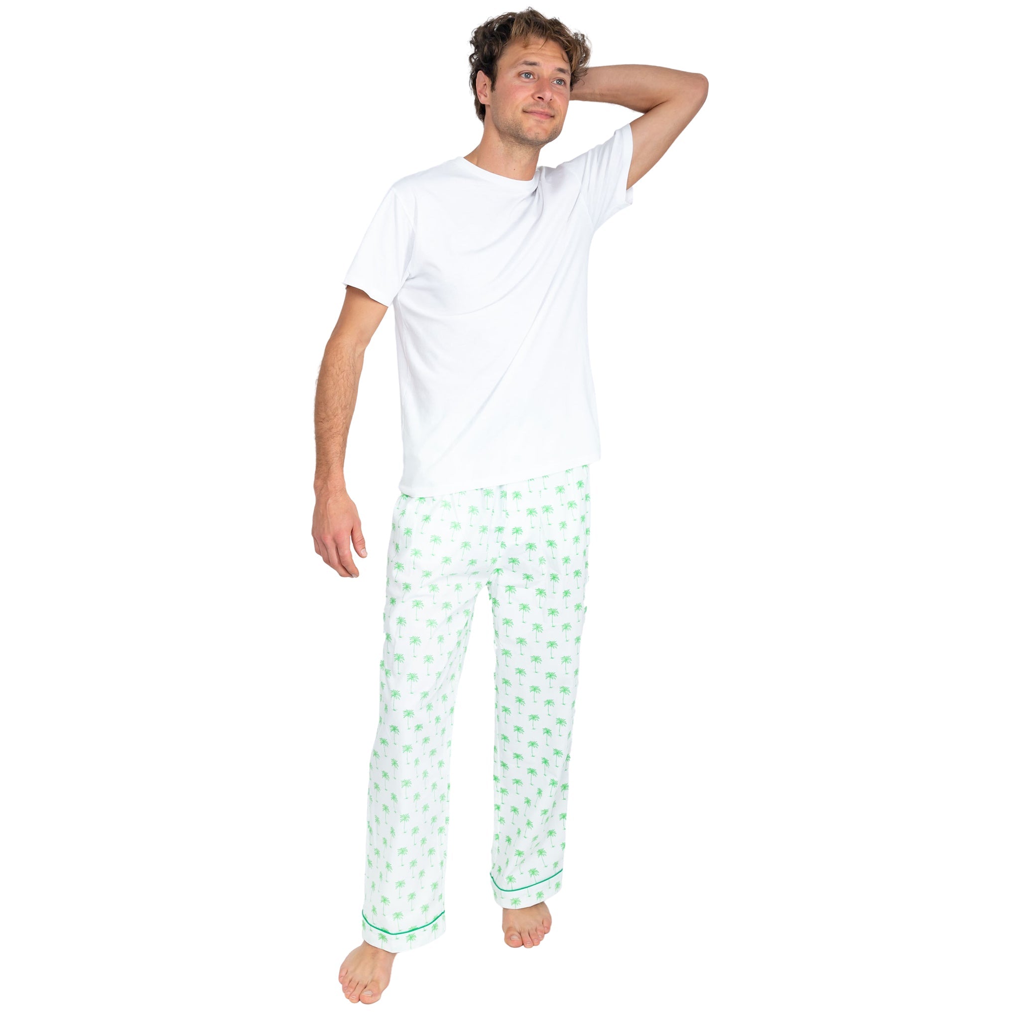 Men's Green Palm Tree Pj Pants