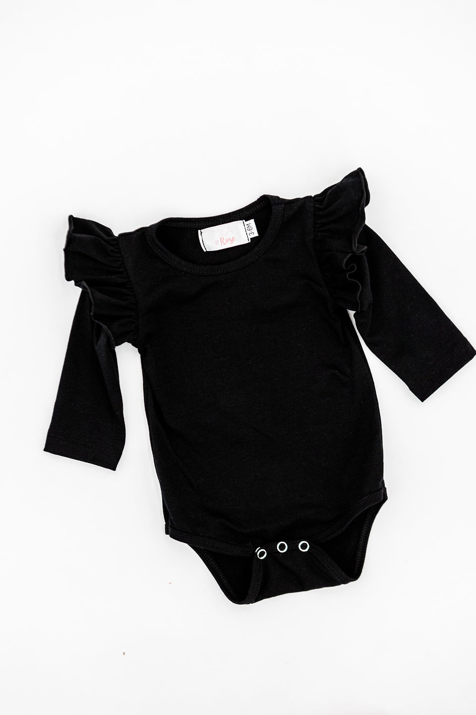 Black L/s Flutter Bodysuit