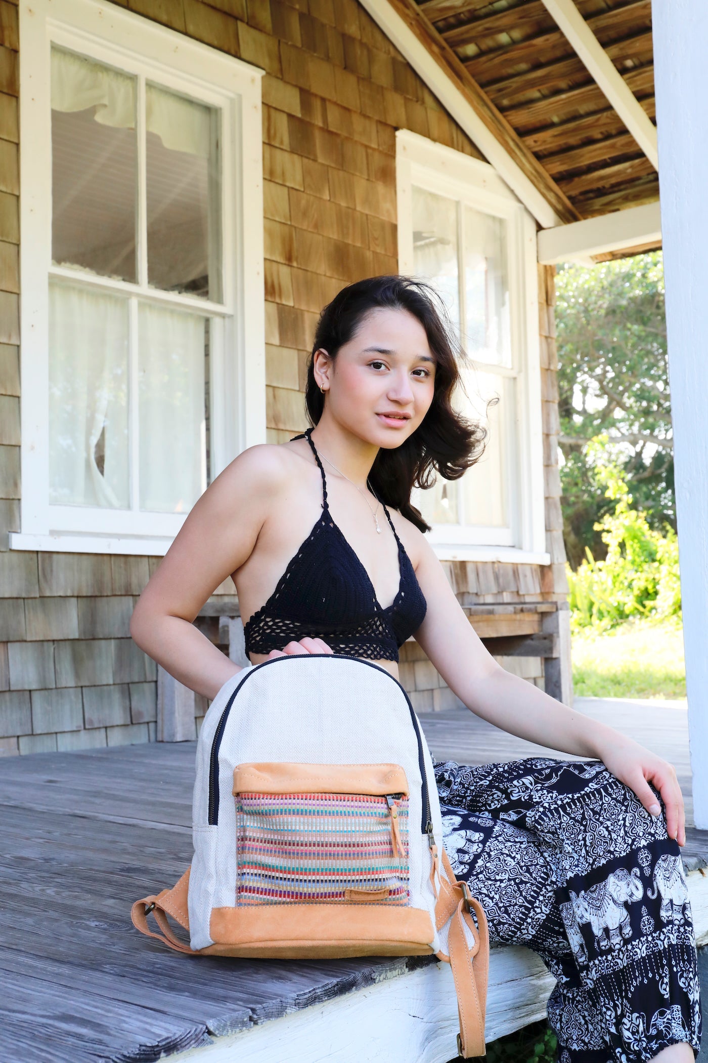 Woven 14" Laptop Backpack - Jazzy