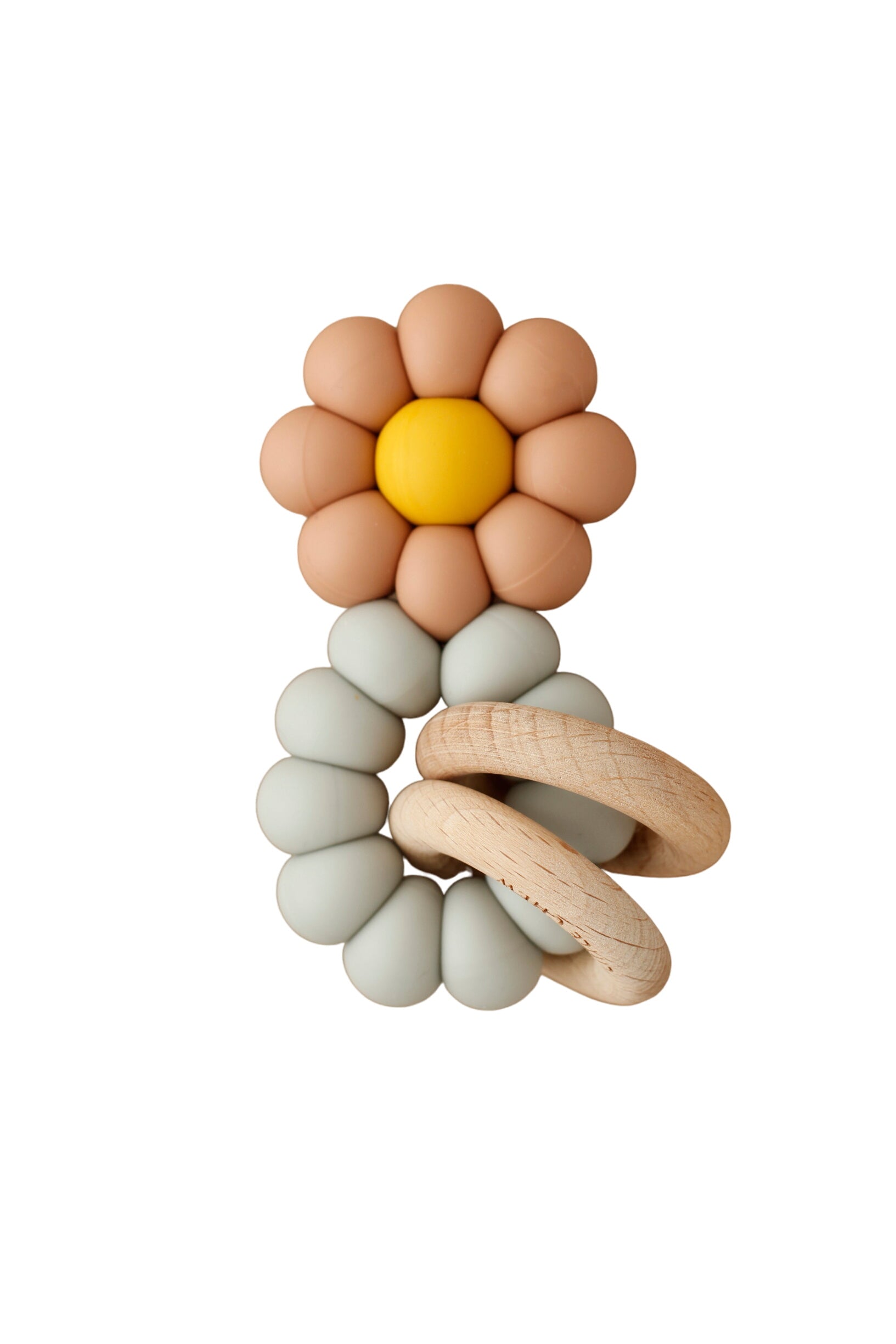 Rattle Teether - Chamomile | Dusty Coral