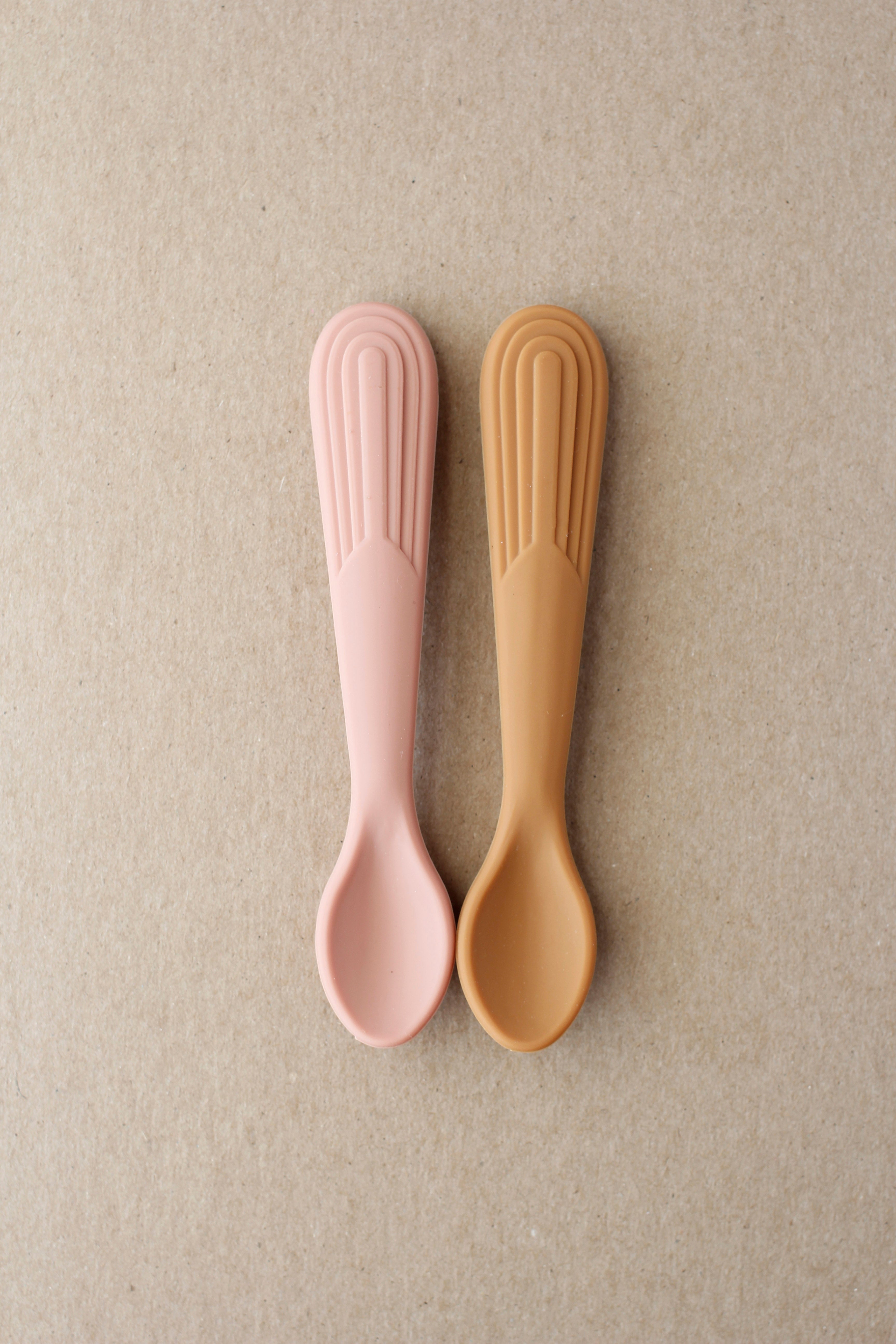 Rainbow Silicone Spoon - Cameo | Biscuit
