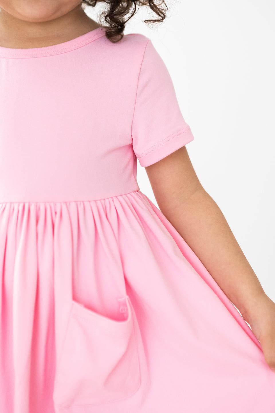 Bubblegum Pink S/s Pocket Twirl Dress