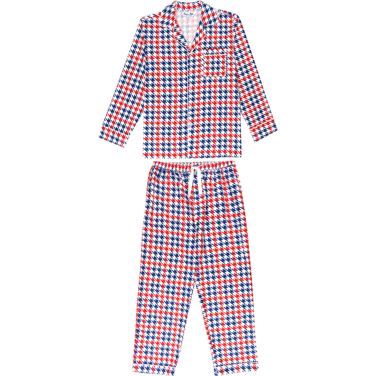 Men's Houndstooth Flannel Long Set