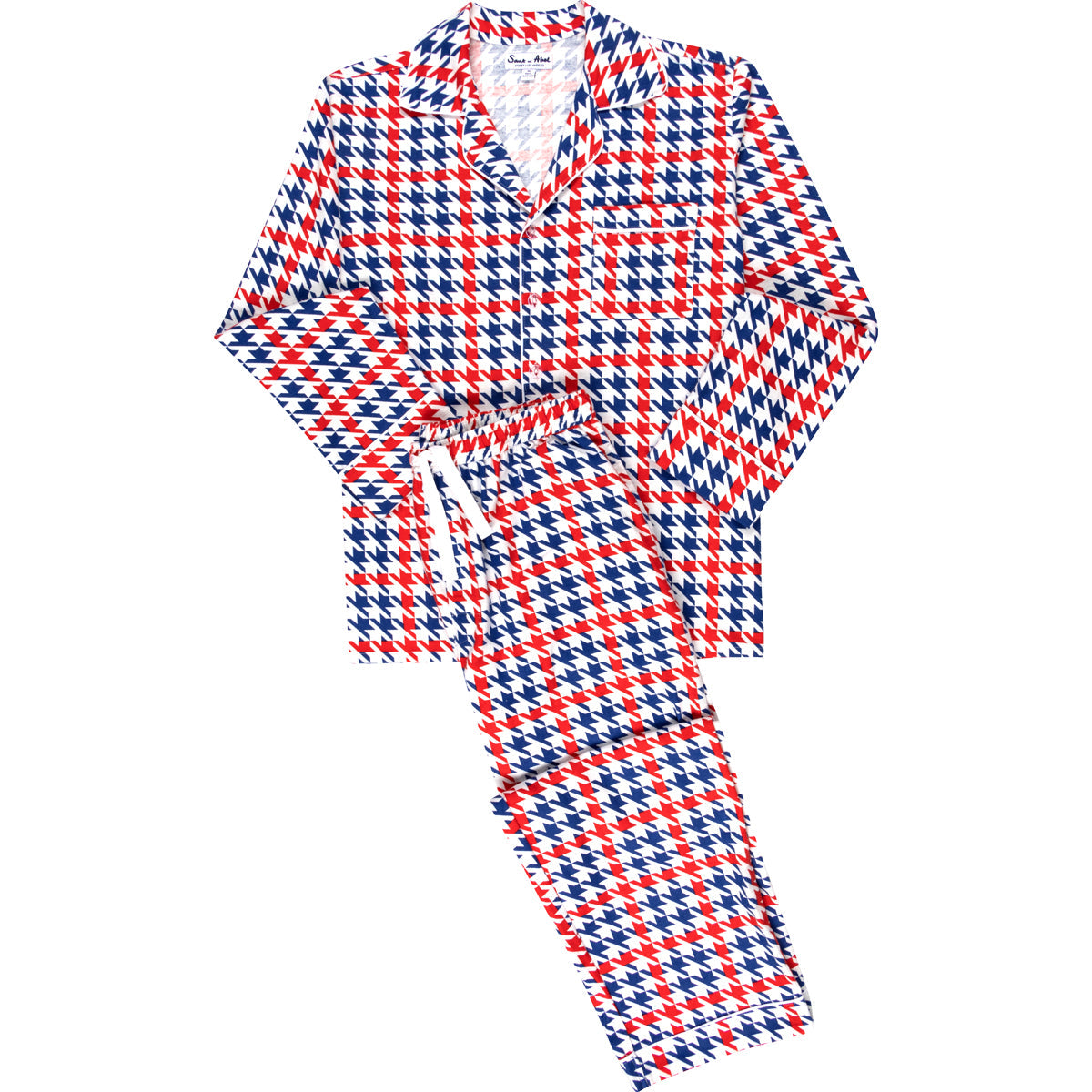 Men's Houndstooth Flannel Long Set