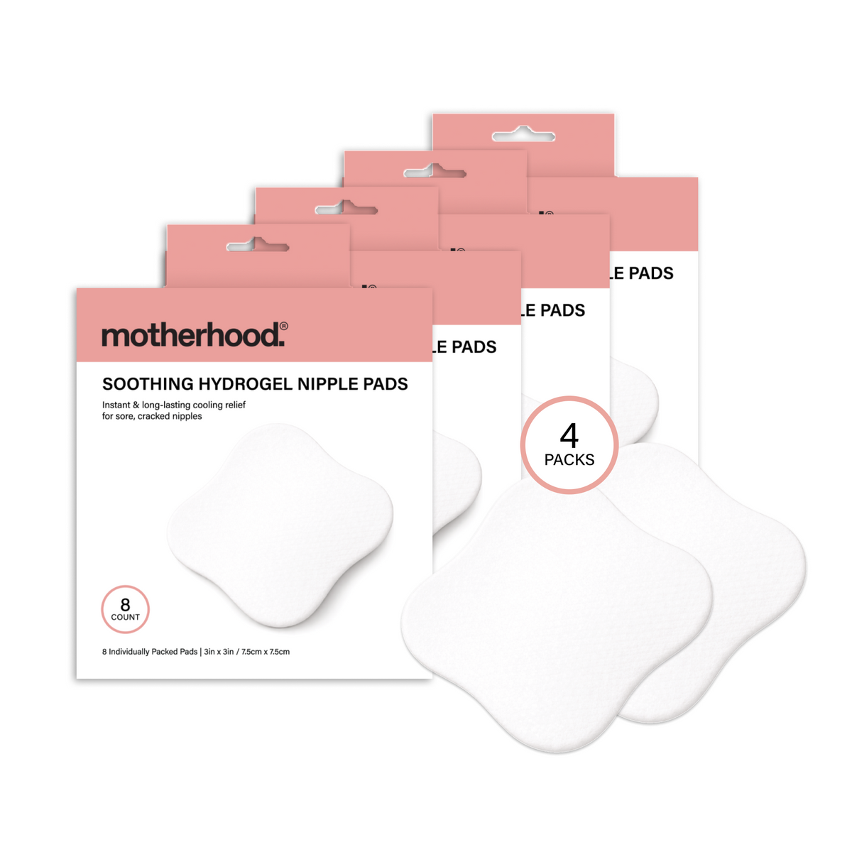 Motherhood Collection Cooling Nipple Pads For Breastfeeding – Soothing Hydrogel Relief For Sensitive Skin (8 Pack)
