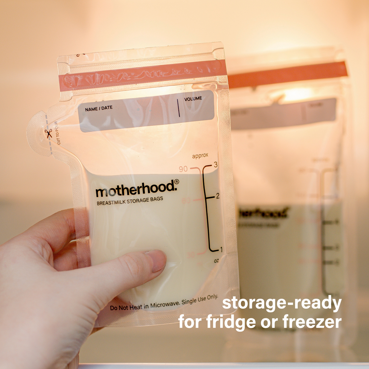 Motherhood Collection Breastmilk Freezer Storage Bags – Safe, Leak-proof & Easy-store Milk Bags (3 Oz & 6 Oz)