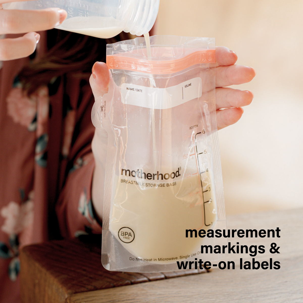 Motherhood Collection Breastmilk Freezer Storage Bags – Safe, Leak-proof & Easy-store Milk Bags (3 Oz & 6 Oz)