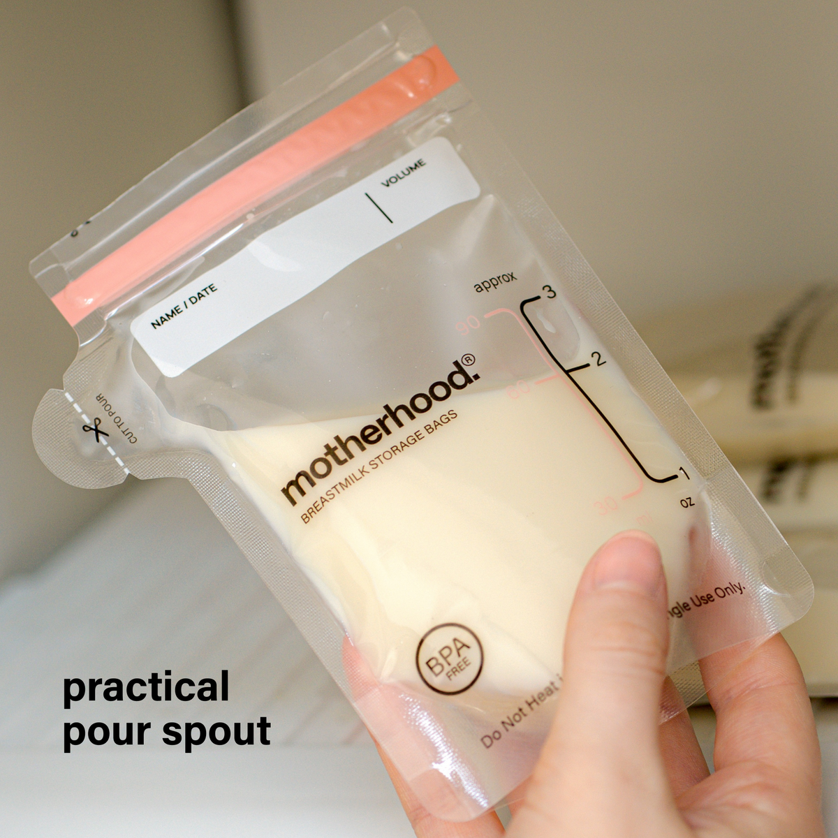 Motherhood Collection Breastmilk Freezer Storage Bags – Safe, Leak-proof & Easy-store Milk Bags (3 Oz & 6 Oz)