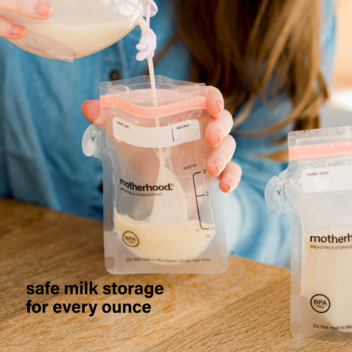 Motherhood Collection Breastmilk Freezer Storage Bags – Safe, Leak-proof & Easy-store Milk Bags (3 Oz & 6 Oz)