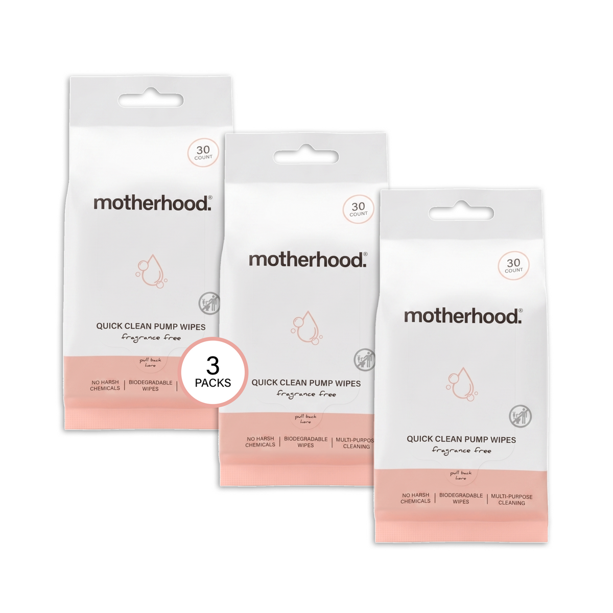 Motherhood Collection No-rinse Pump Cleaning Wipes – Quick Clean For Bottles & Baby Essentials (30 Pack)