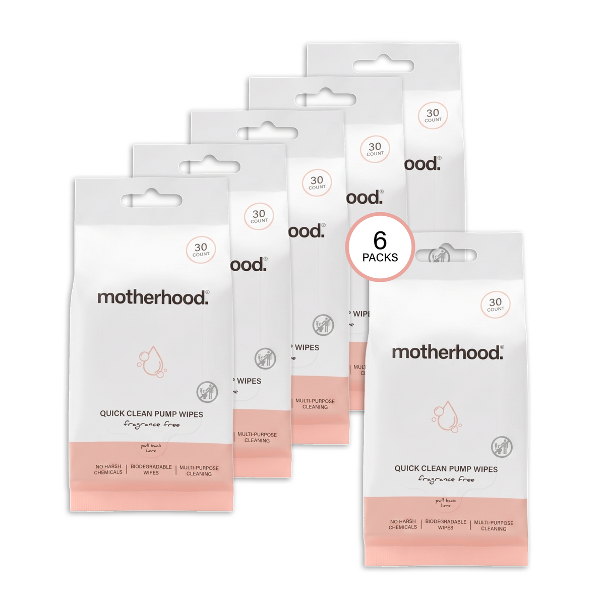 Motherhood Collection No-rinse Pump Cleaning Wipes – Quick Clean For Bottles & Baby Essentials (30 Pack)
